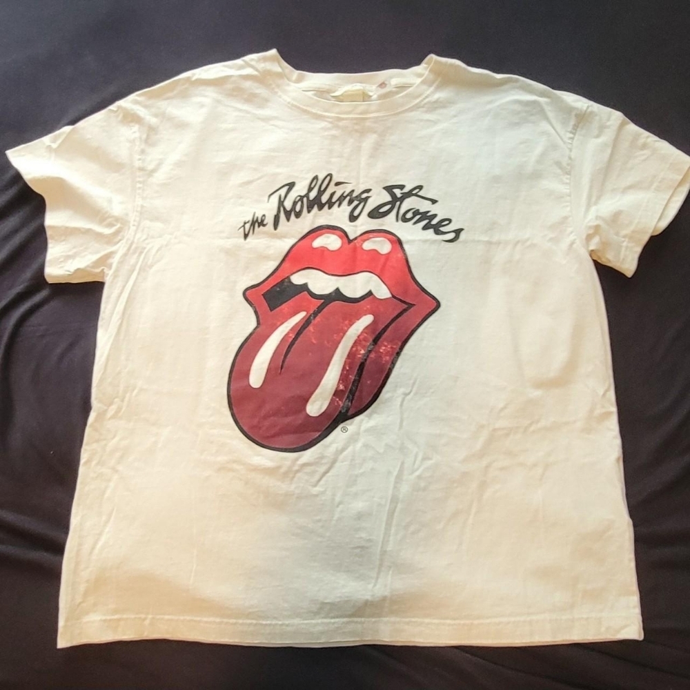 H&M White T-Shirt with Red Accent